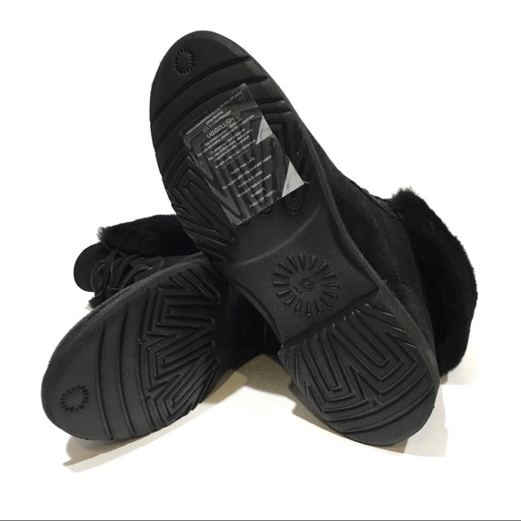 UGG Weylyn Shearling Cuff Ankle Boots -Black Suede -US 9.5 -NEW - Picture 8 of 8